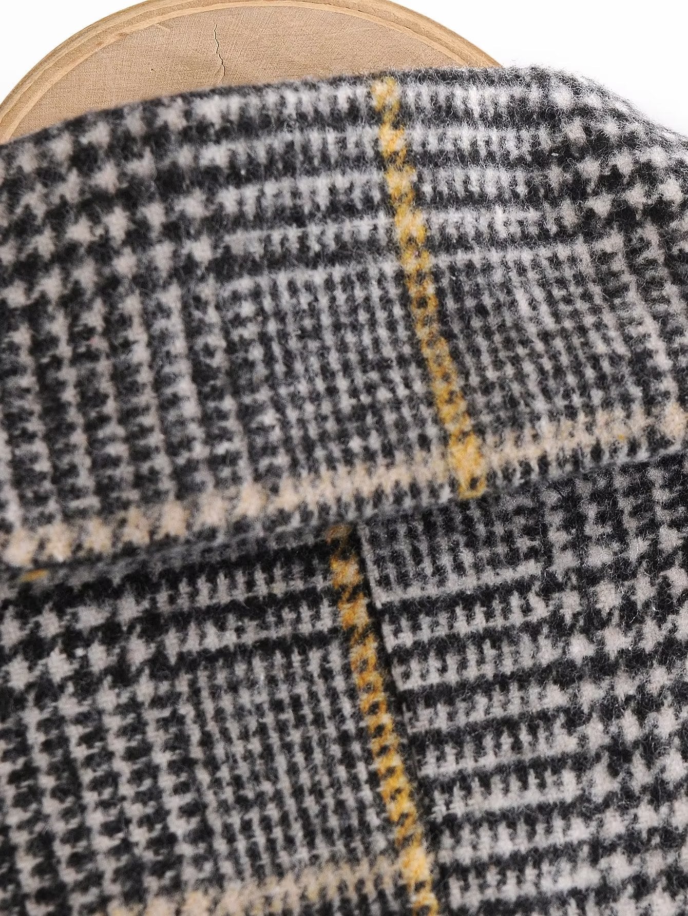 Plaid Collared Coat Trench Coat