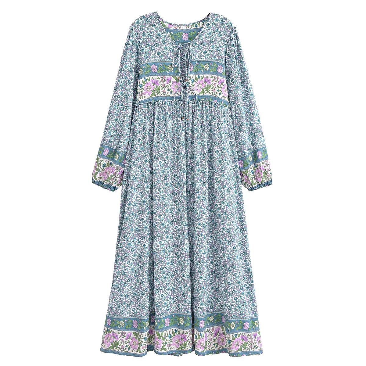 Yumi Tassel Long Sleeve Maxi Dress