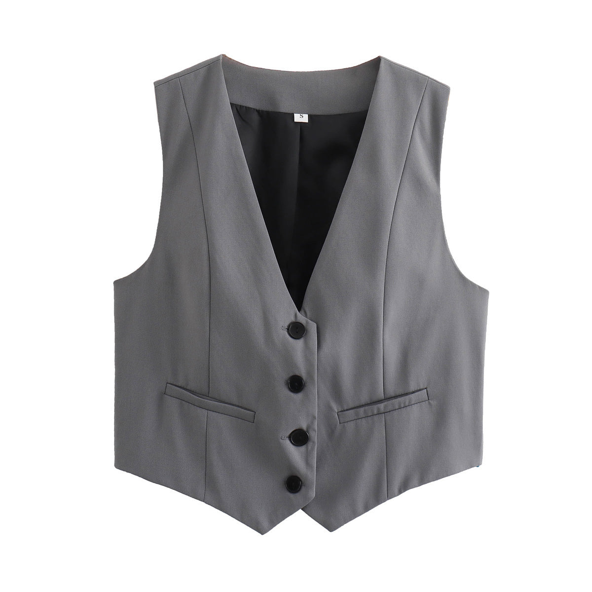Retro Candy Color V-neck Vest Waistcoat