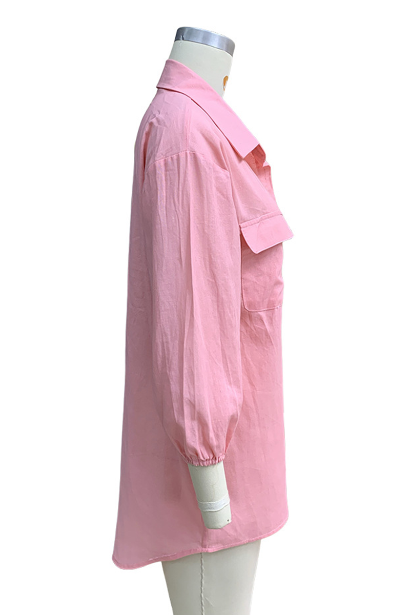 Chemisiers décontractés à col rabattu et boutons