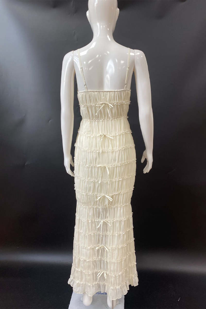 Robe sexy dos nu froncée à col en V