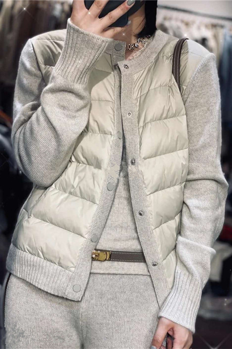 Lässige, einfarbige Oberbekleidung mit Rundhalsausschnitt und Knöpfen aus Baumwolle