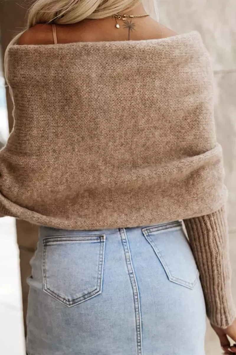 Pulls sexy à col en V irrégulier de couleur unie (3 couleurs)