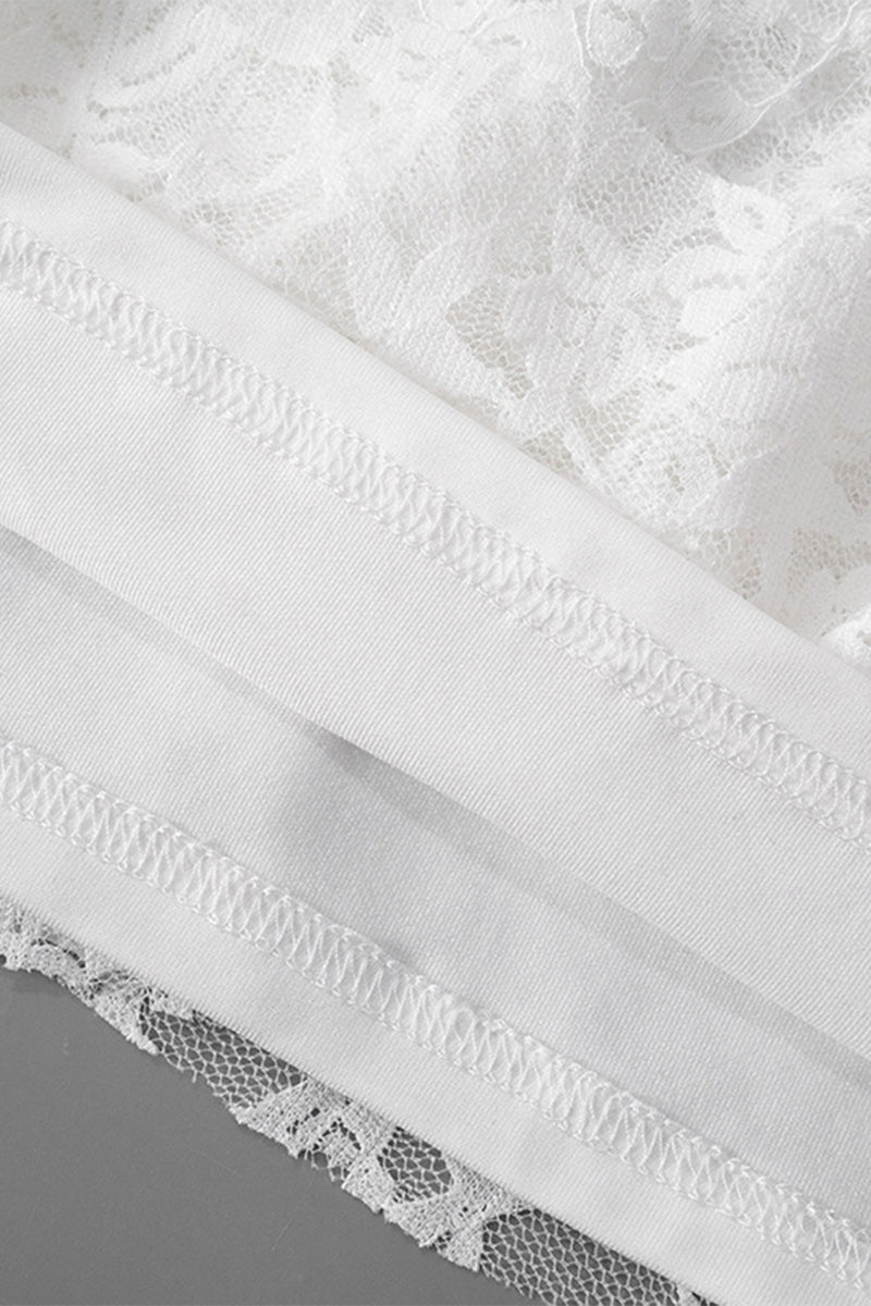 Robes sexy en dentelle irrégulière à épaules tombantes