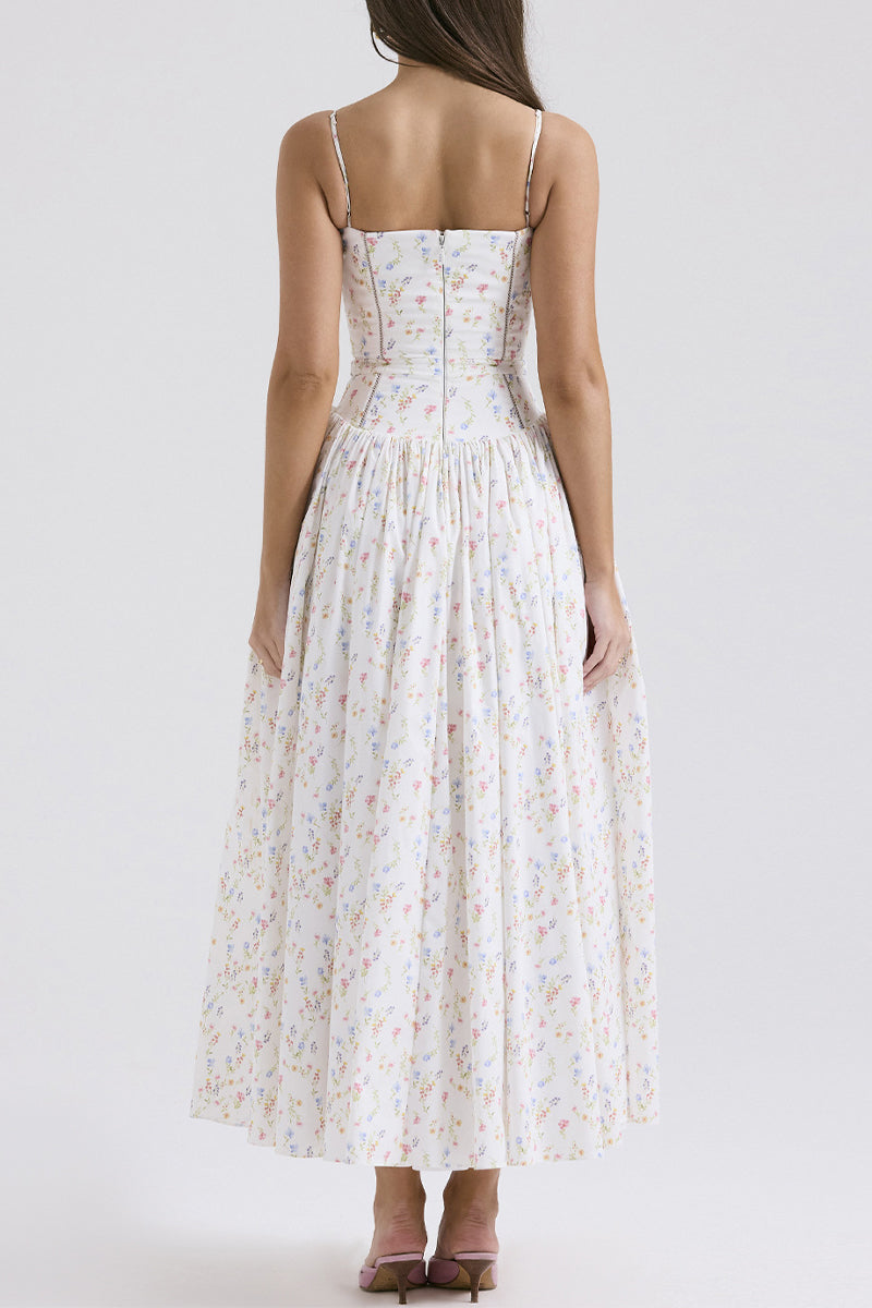 Elegant Solid Color Patchwork Square Neck Sling Dresses