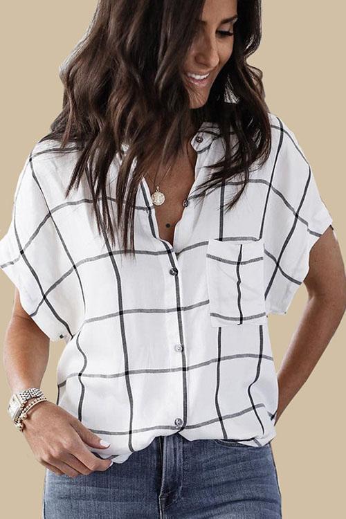 Button Down Batwing Sleeve Shirt