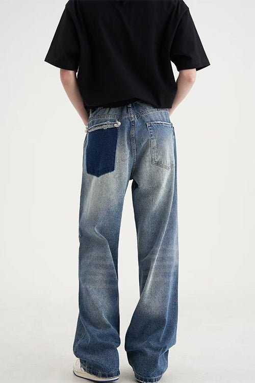 Jean baggy déchiré à jambe large
