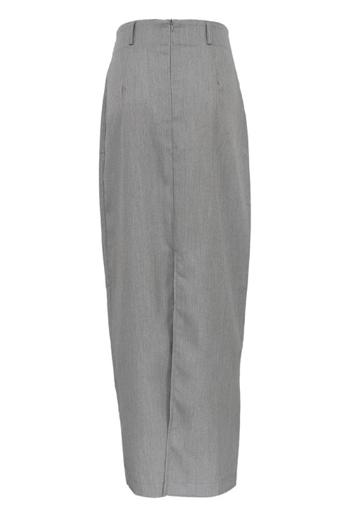 Maxi-Bleistiftrock mit Schlitz auf der Rückseite und Reißverschluss