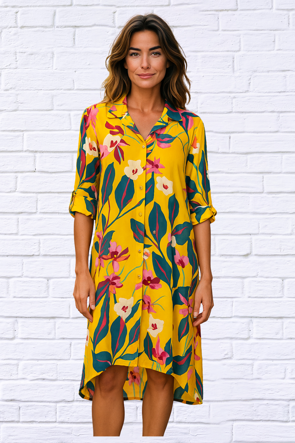 Melinda Floral Yellow Dress