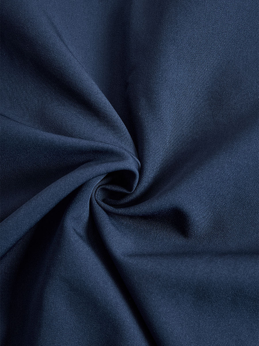 Elegant Navy Blue Tailored Fit Flared Coat Dress