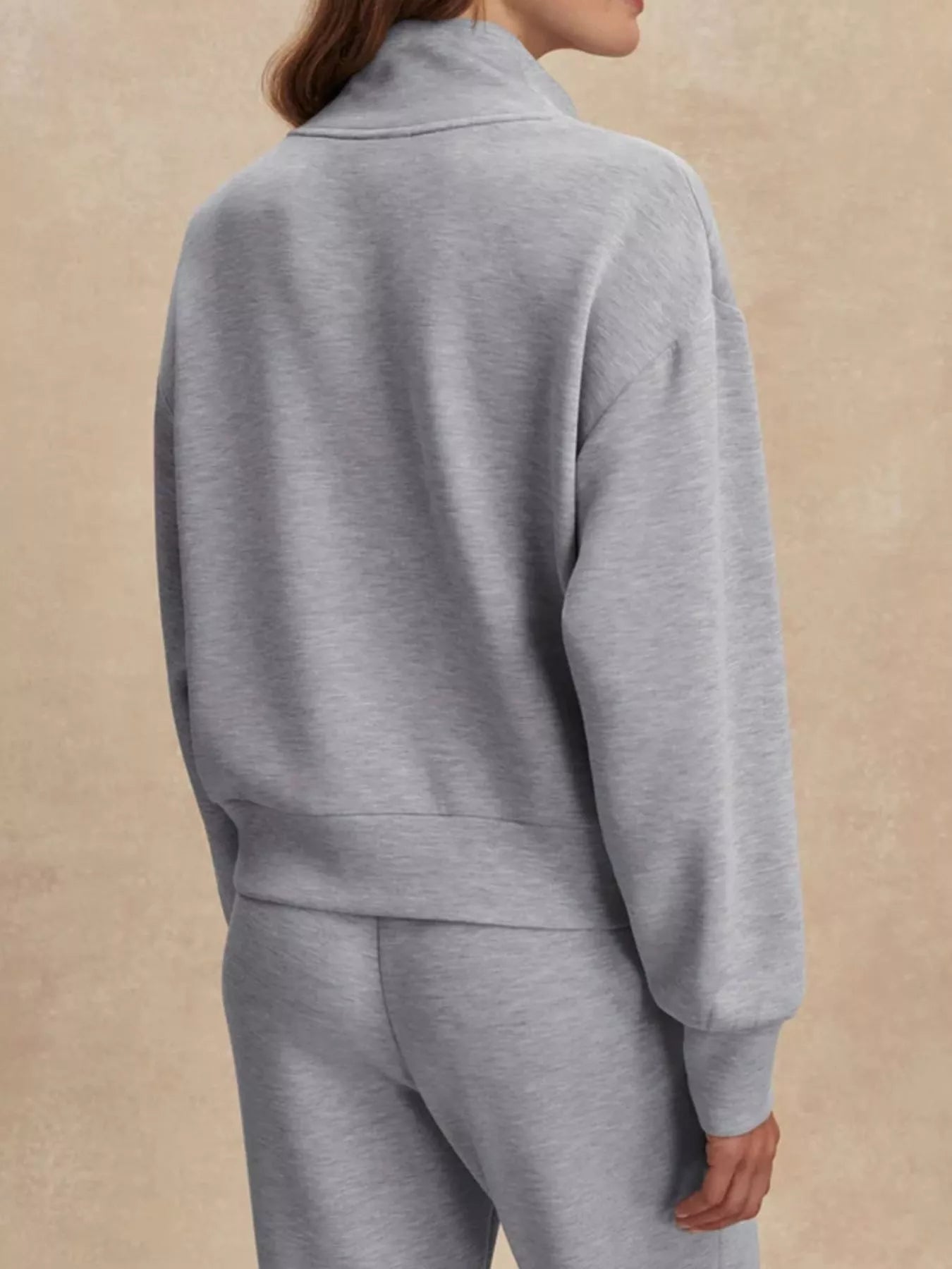 Quarter-Zip Sweatshirt and Wide-Leg Pants Set