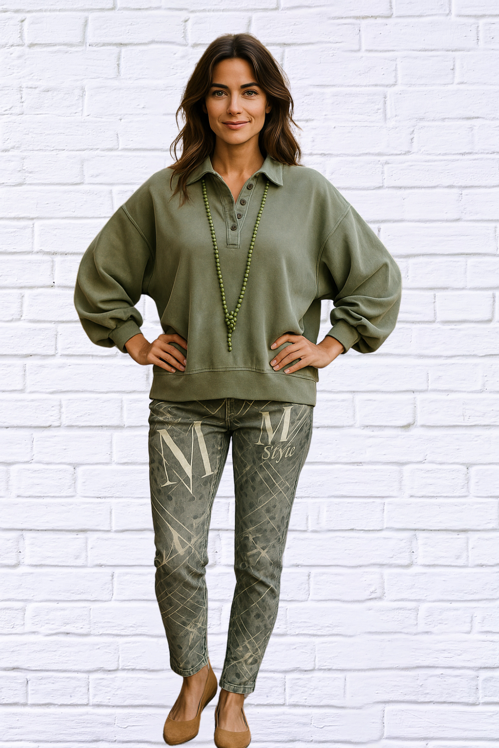 Washed French Terry Top - Long Sleeve