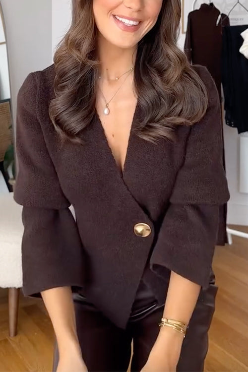 Cardigan chic à col en V et boutons