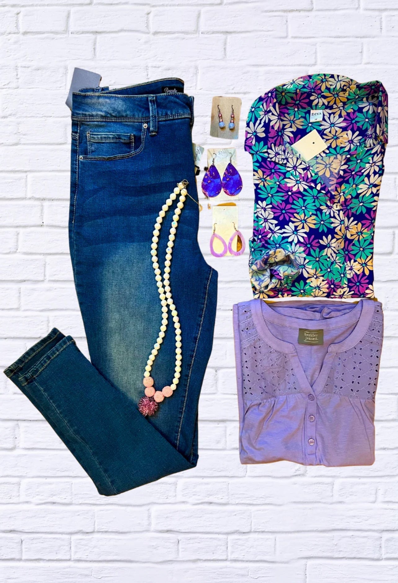 Daisy Floral Collared Button Through Long Sleeve Shirt