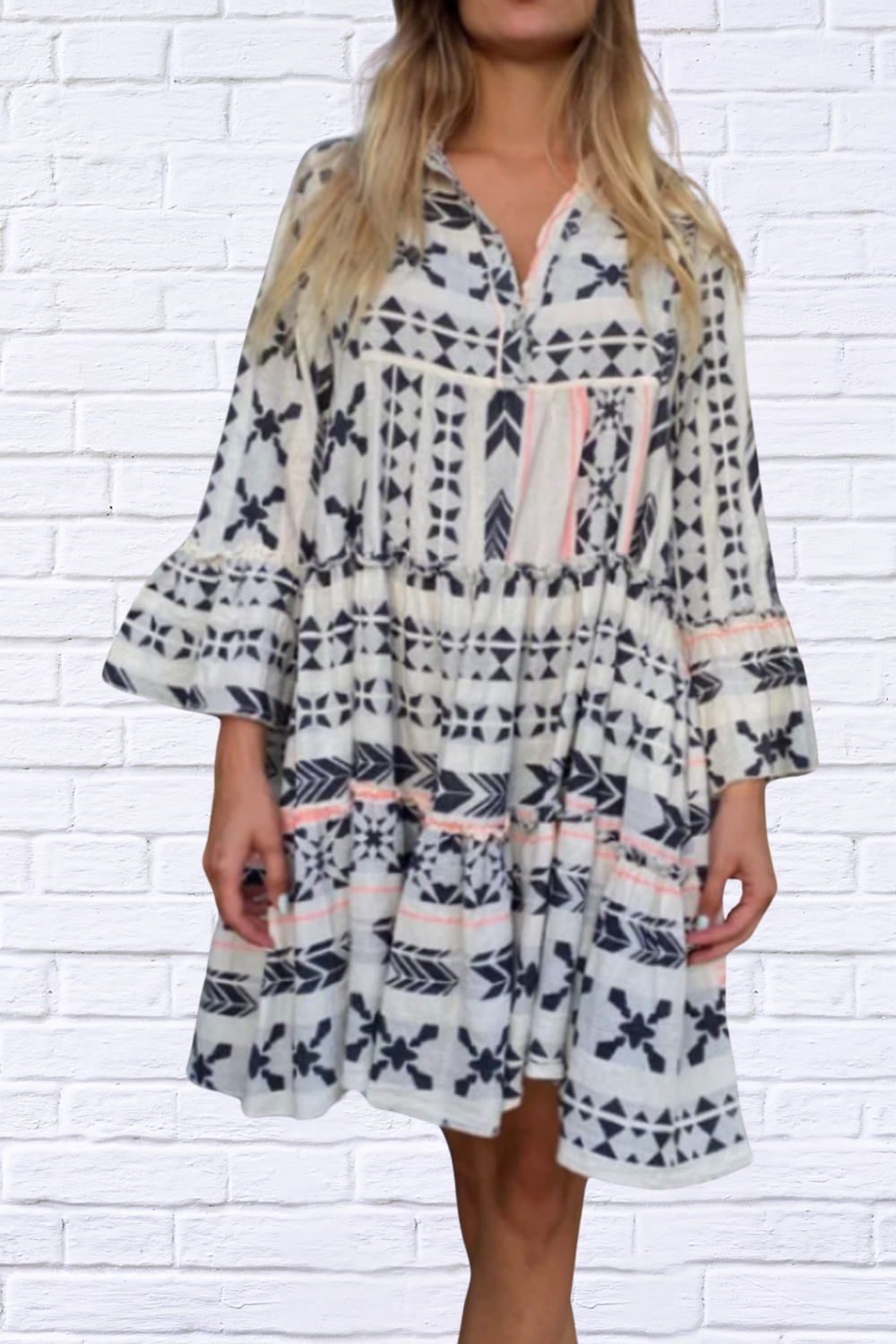 Printed Tierred Babydoll Dress