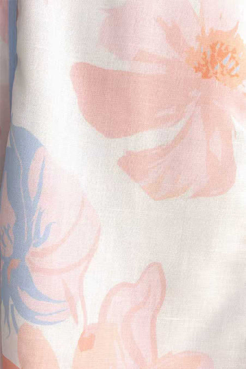 V Neck Sleeveless Floral Print Mini Dress