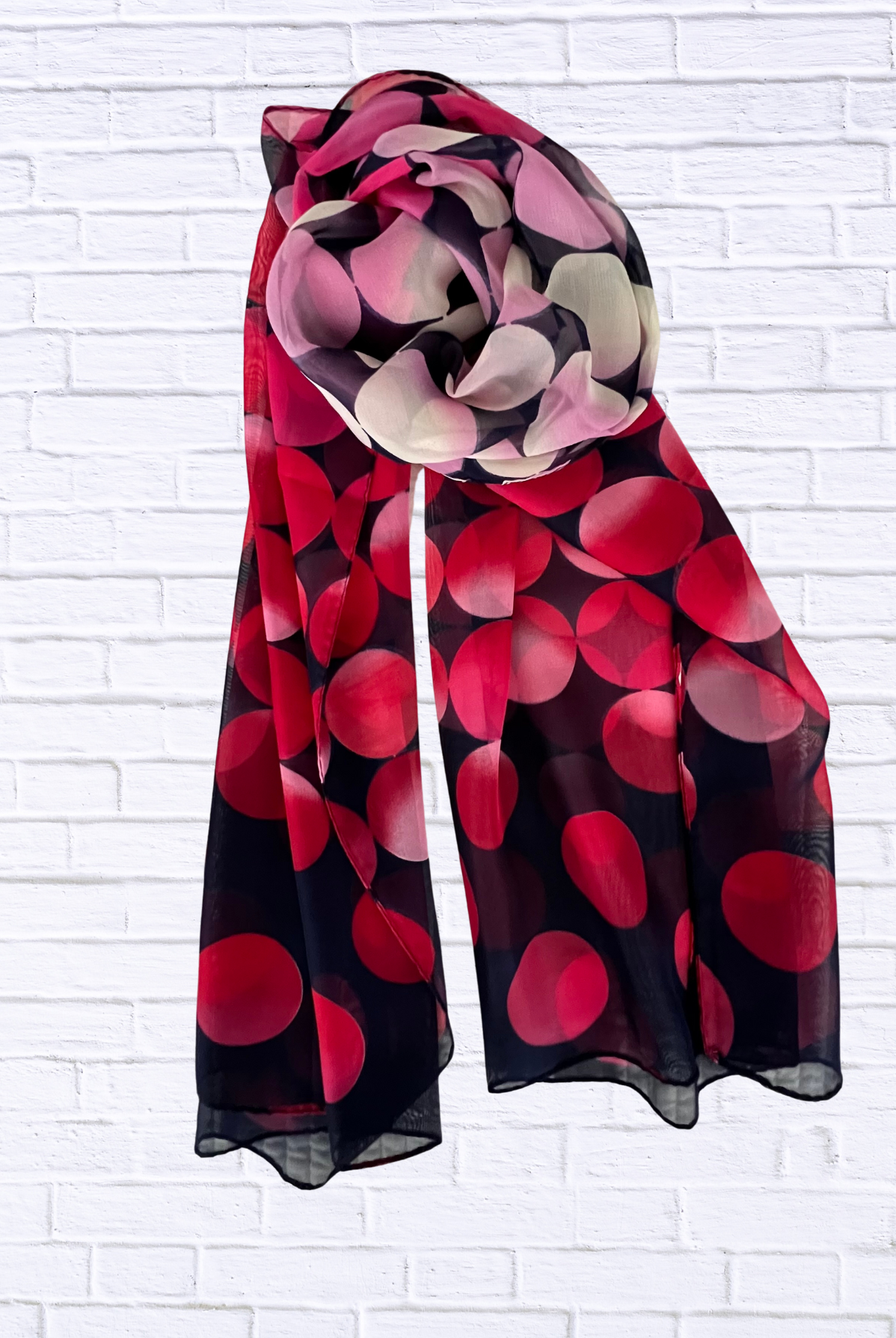 Sheer Polka Dot Scarf – Lightweight Chiffon Elegance in Vibrant Color Combos