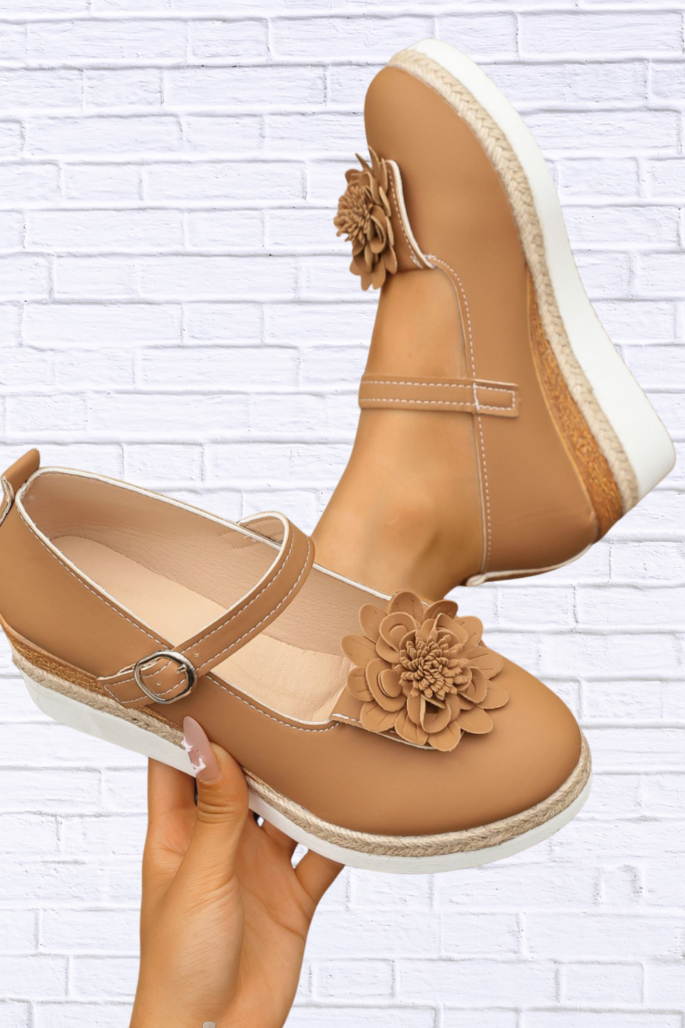 Flower Embellished Mary Jane Loafers