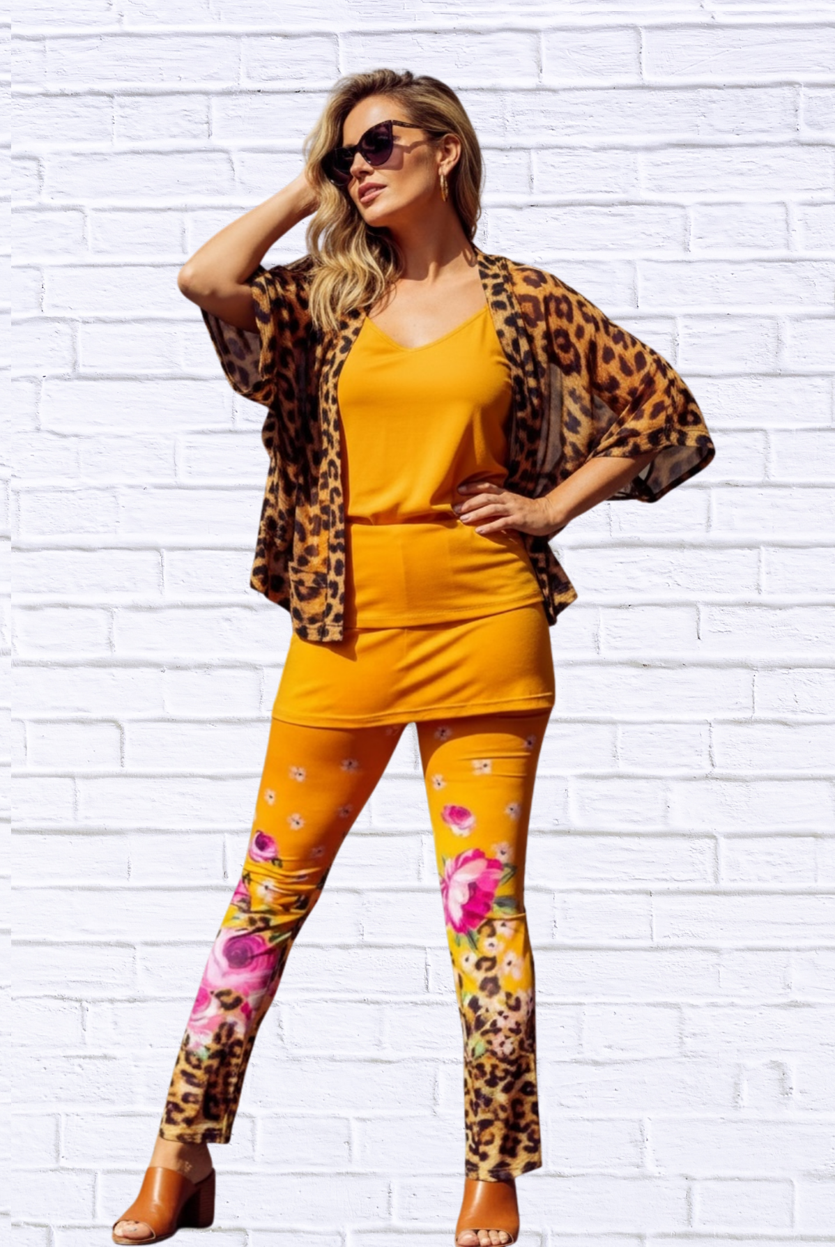 Daniela Sienna print stretch knit leggings