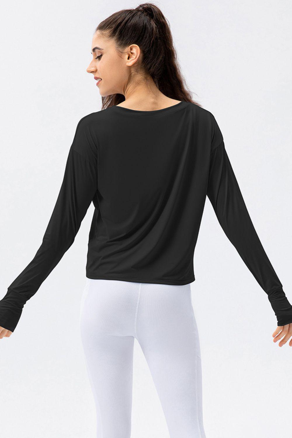 Blue Zone Planet | Breathable Round Neck Dropped Shoulder Top