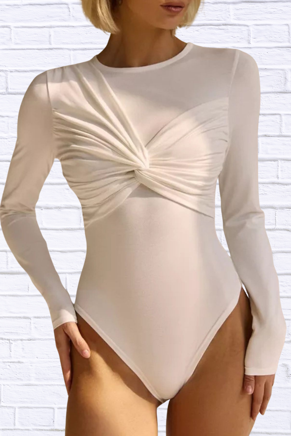 Twist Front Long Sleeve Bodysuit