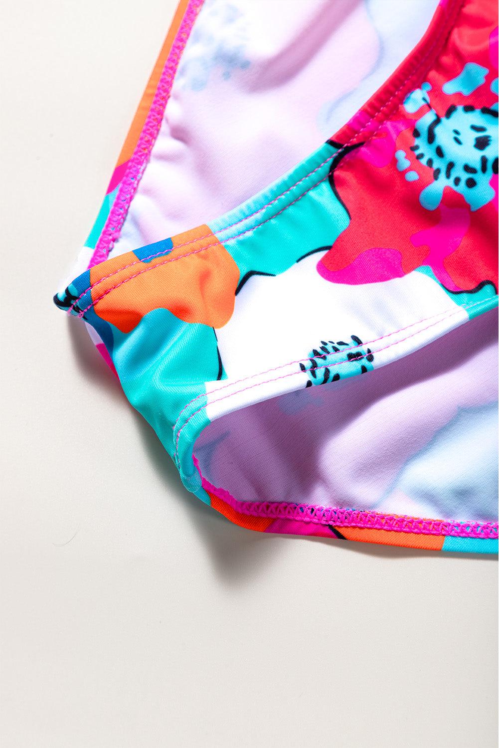 Blue Zone Planet | Cropped Swim Top and Floral Bottoms Set