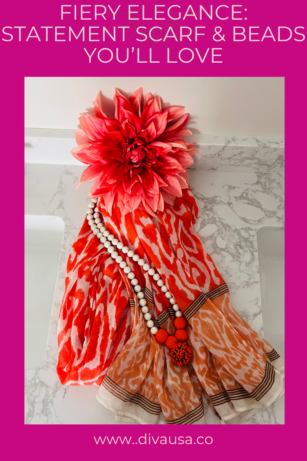 Fiery Animal Print Statement Scarf