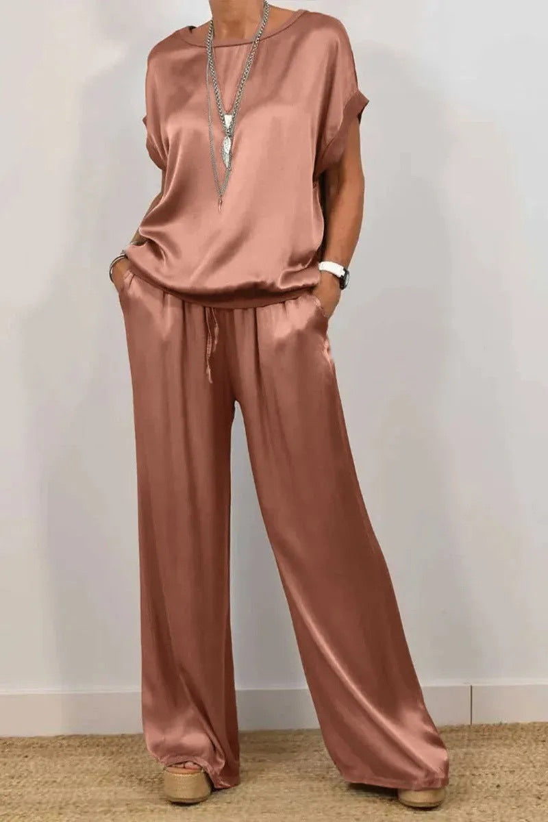 Trendy Loose Shirt & Wide Leg Pants Sets