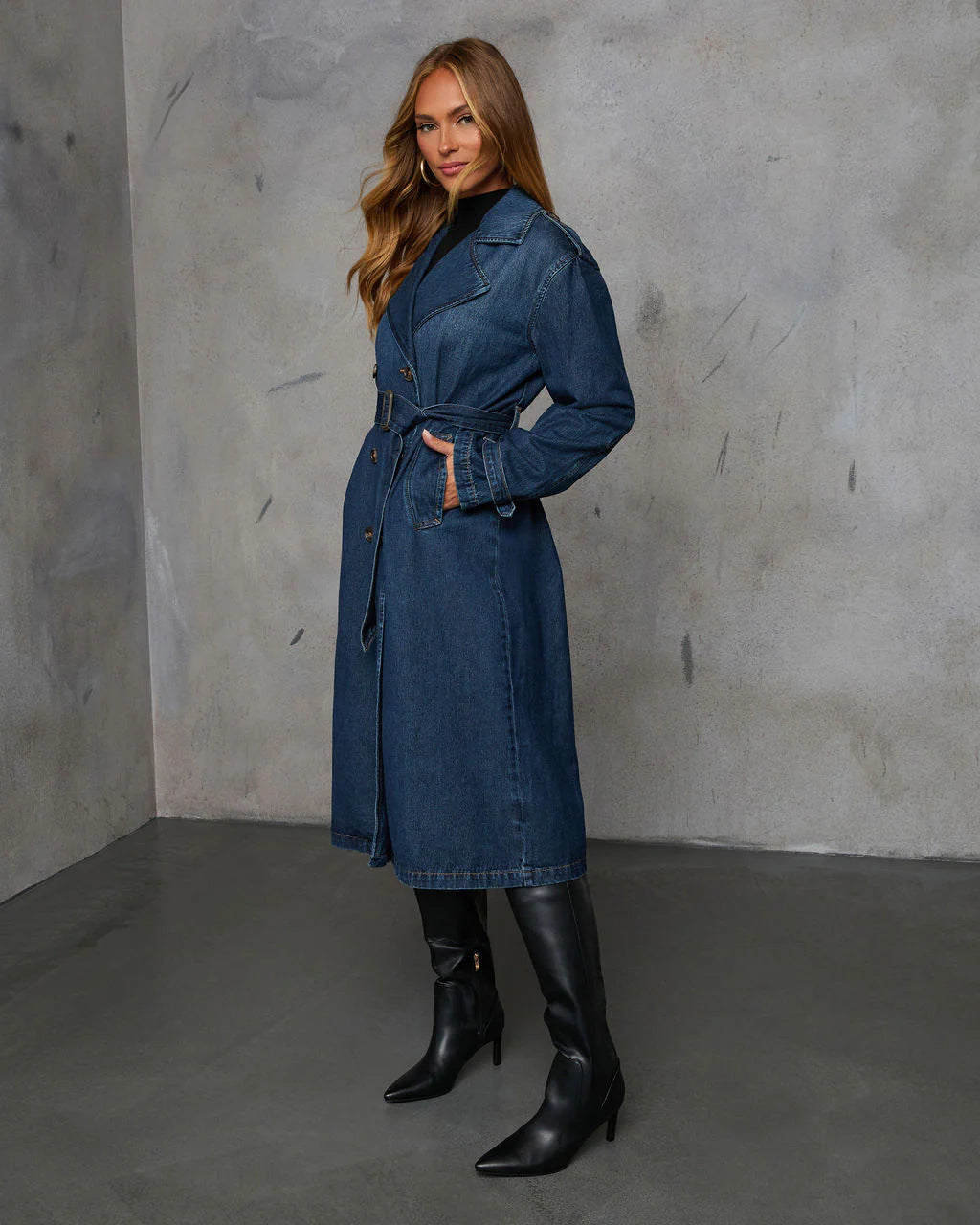 Denim Retro Windbreaker Coat