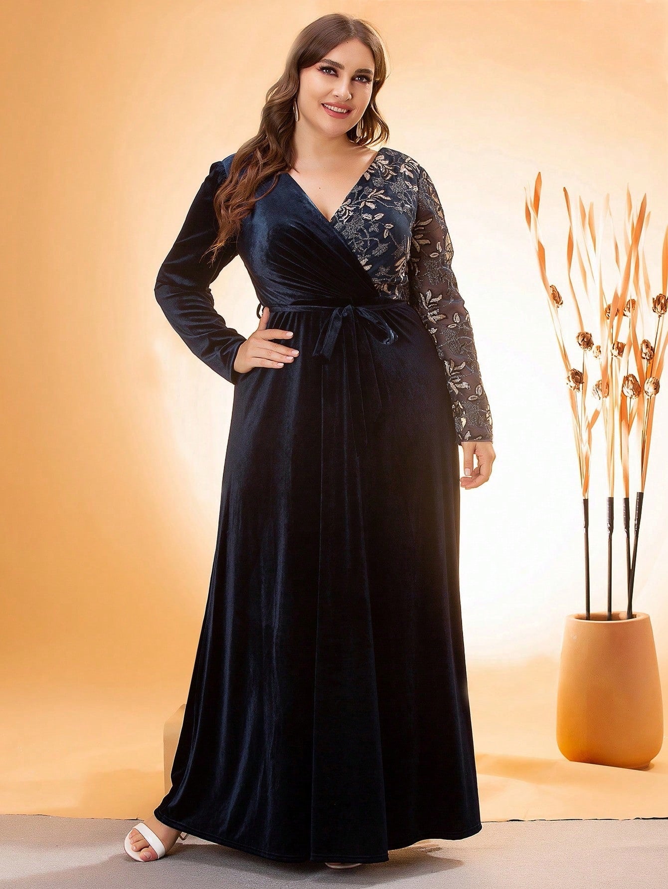 Plus Size V neck Evening Dress Cocktail Ball Formal Dress Multi