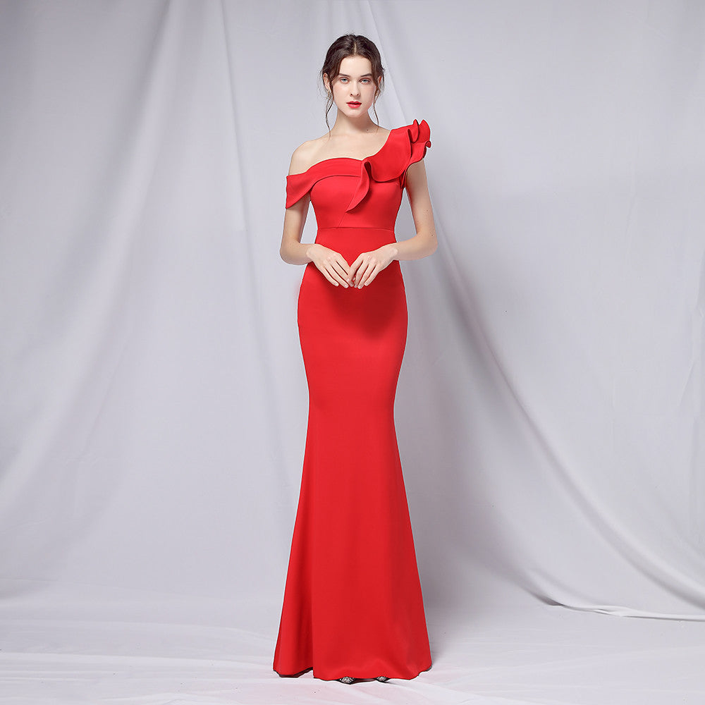 One Shoulder Evening Gown