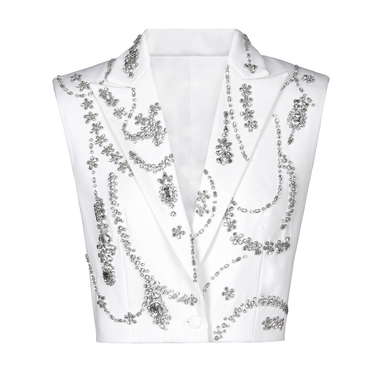 Rhinestone Sleeveless Business Vest
