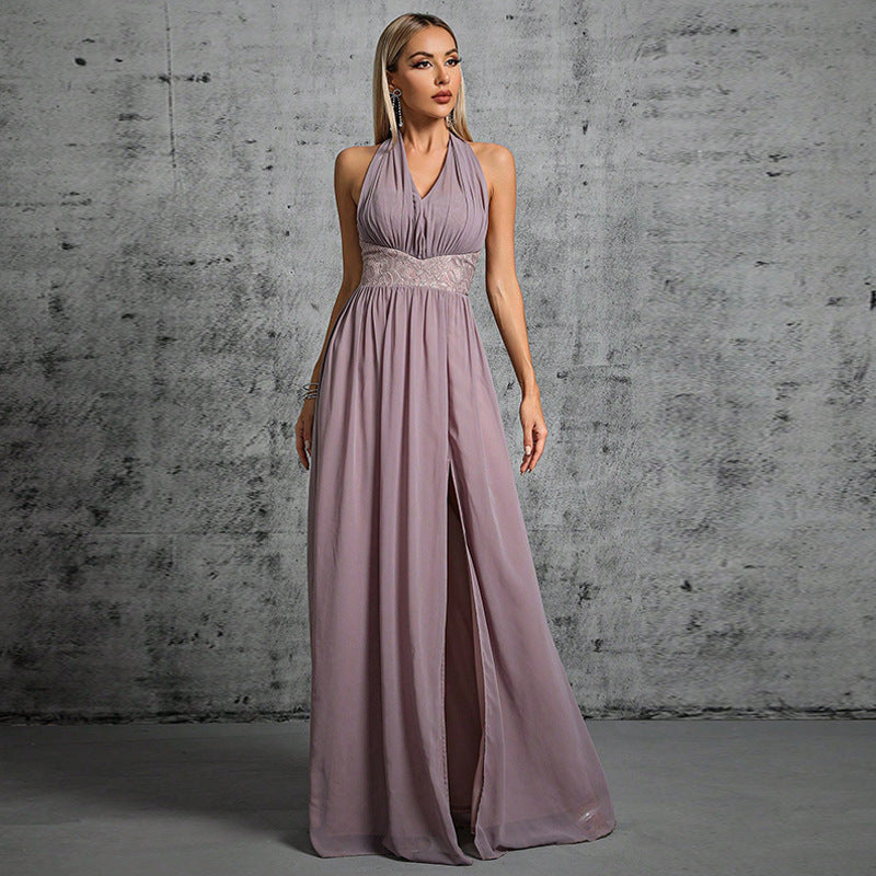 Sleeveless A Line Maxi Dress Purple
