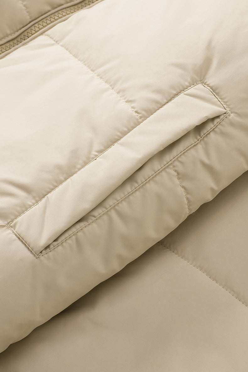 Solid Stand-Collar Thick Zipper Jacket