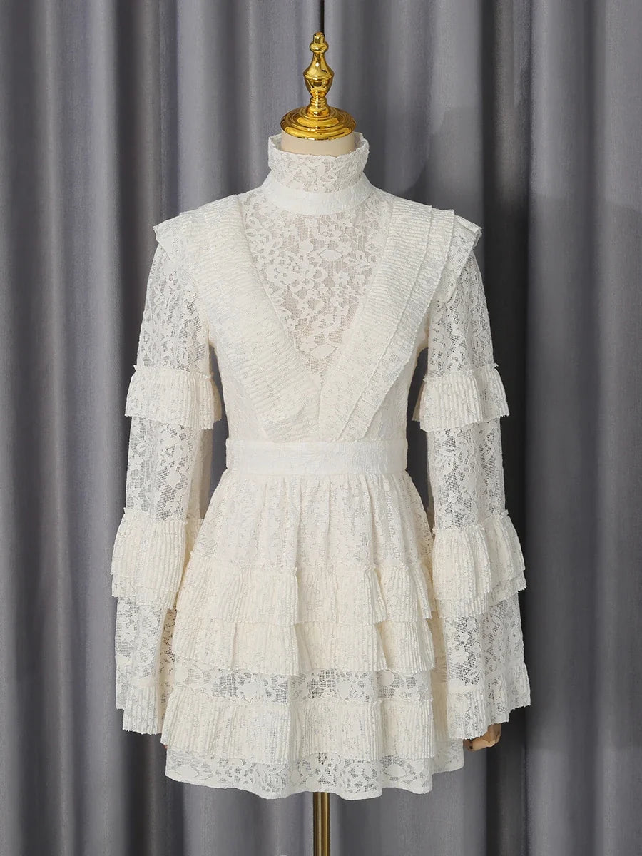 Crown Lace Turtleneck Dress