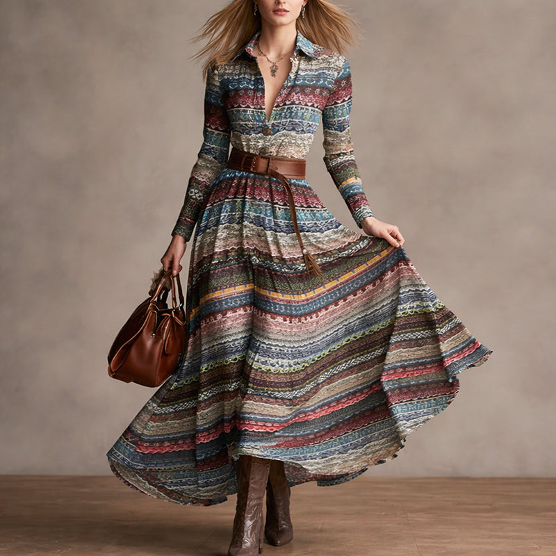 Sofia Amoretti Multicolor Bohemian Pattern Maxi Dress