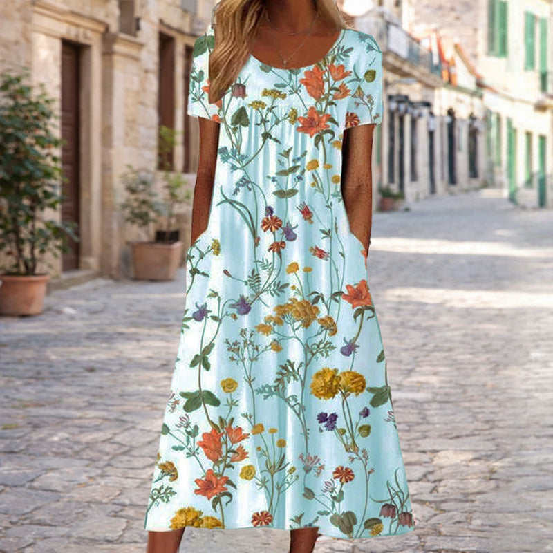 Valentina Rossi Floral A-Line Midi Dress