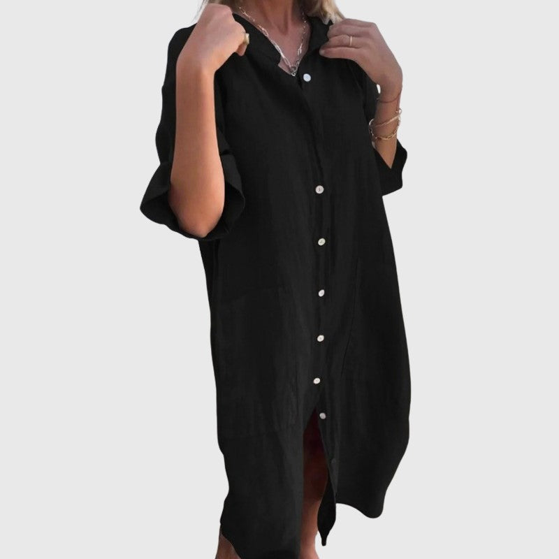 Valentina Rossi Button-Up Shirt Dress