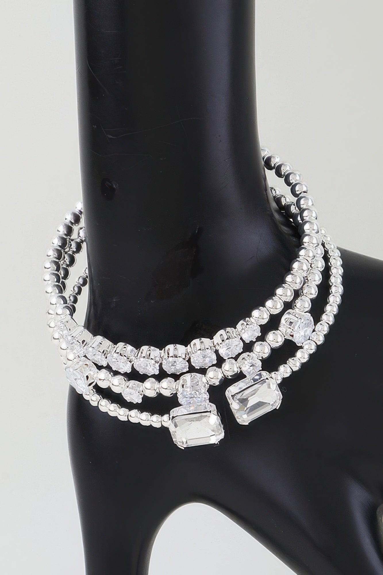 Multi Cubic Zirconia Beaded Bracelet