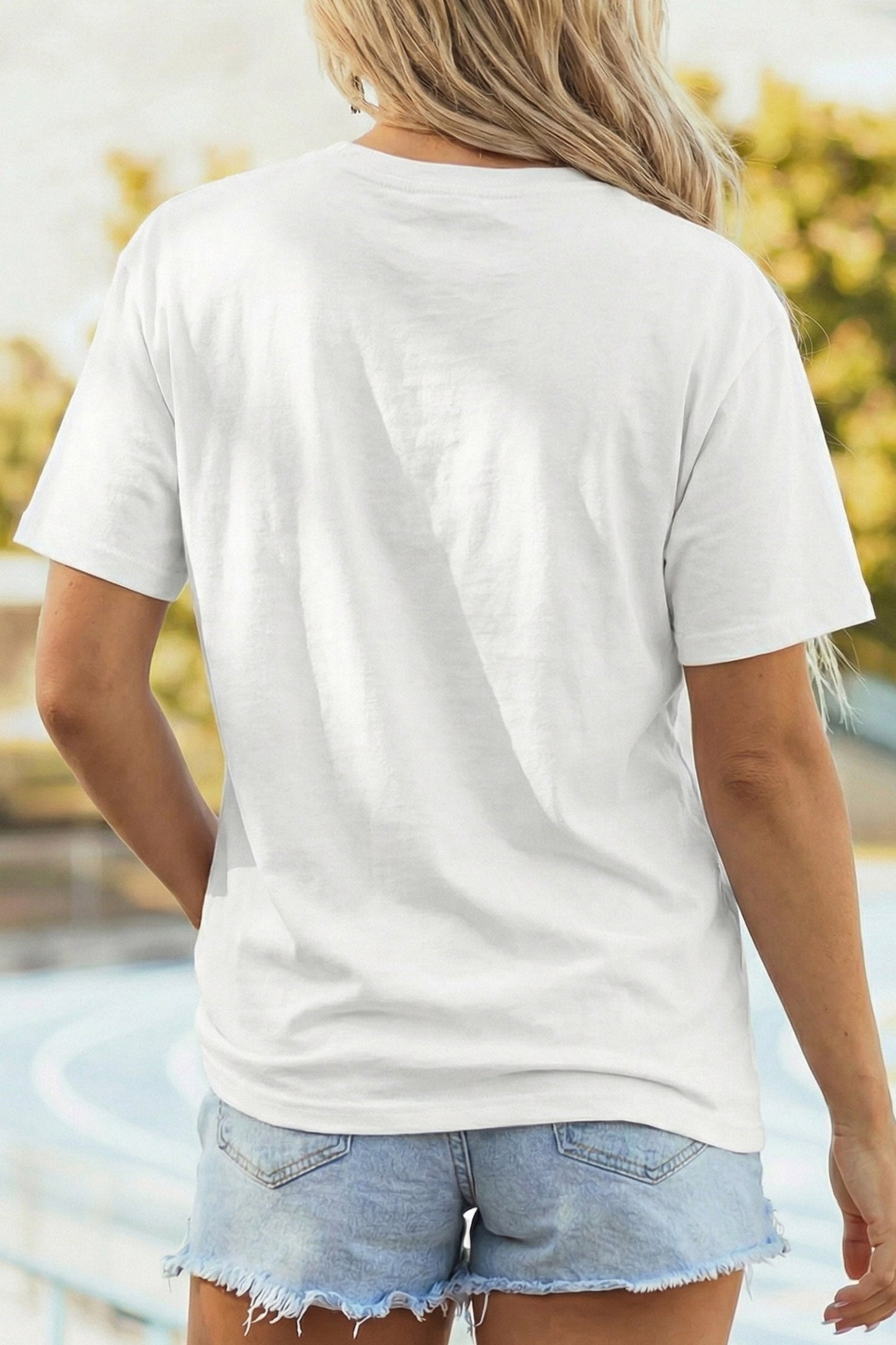 White Sequin Pickleball Graphic Casual T Shirt