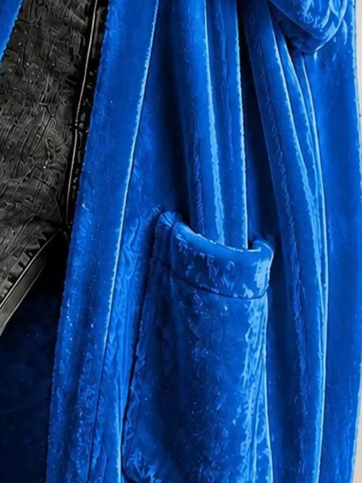 Full Size Velvet Open-Front Longline Outerwear Plus Size