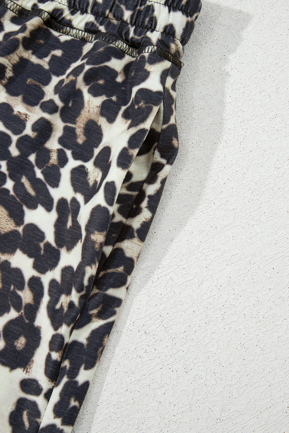 Leopard Round Neck Top And Shorts Set