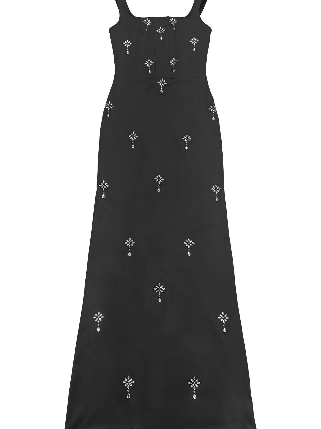 Rhinestone Embellished Bodycon Maxi Dress