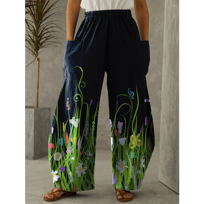 Women's Loose Printed Trousers