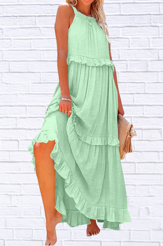 Ruffled Sleeveless Maxi Dress | Flowy & Feminine