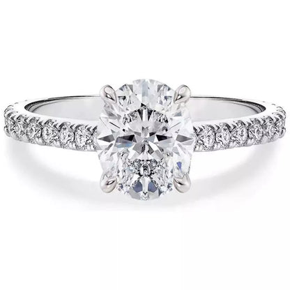 3 Karat 925 Sterling Silber Moissanit Oval Ring