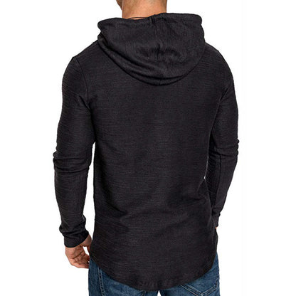 Strukturierte, einfarbige, hochwertige Pullover-Hoodies für Herren