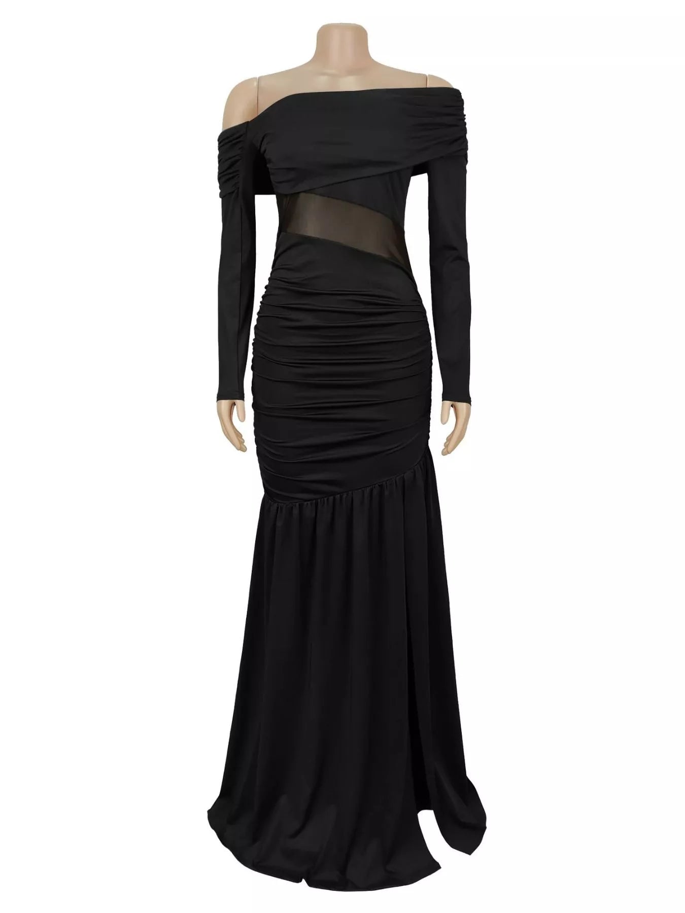 Off Shoulder Slit Maxi Dress