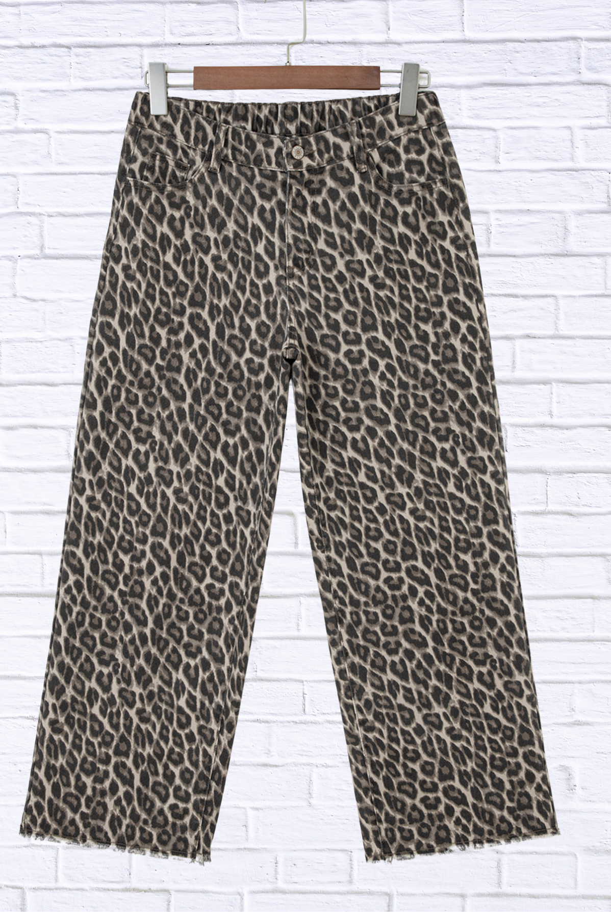 Leopard Straight Loose Leg Jeans
