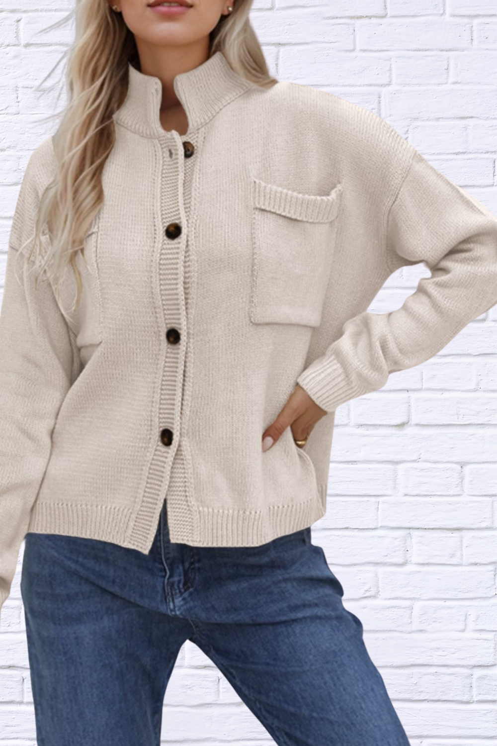 Button Up Long Sleeve Cardigan